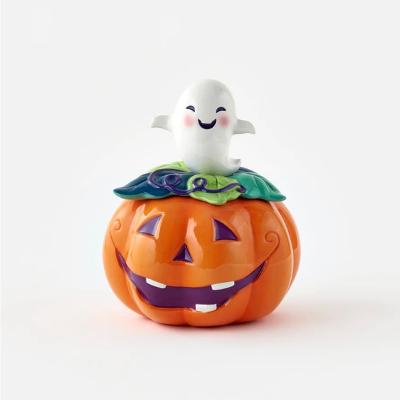 One Hundred 80 Degrees Ghost Pumpkin Candy Jar - Picture 1 of 8